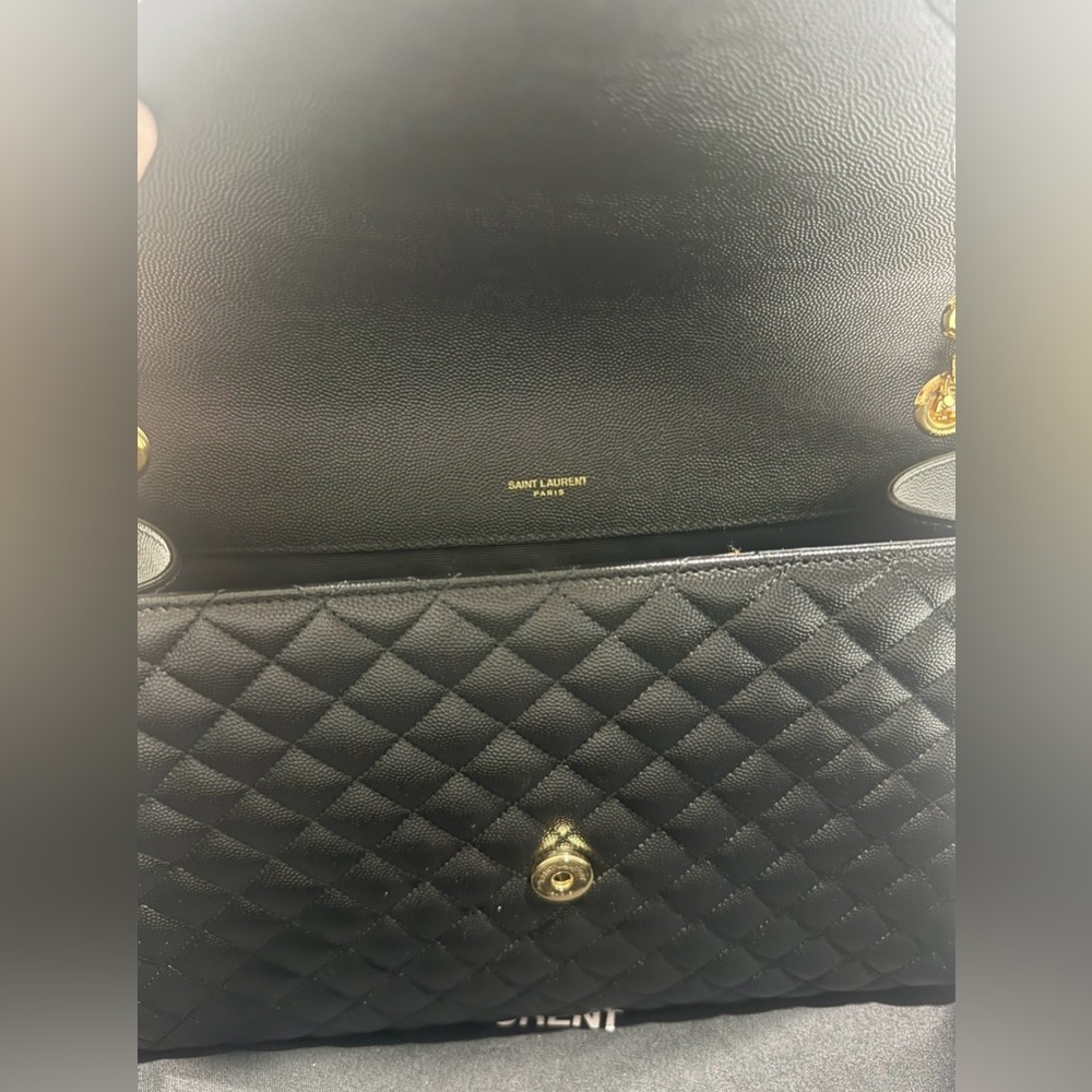 ✨ Authentic YSL Saint Laurent Medium Envelope Bag Black & Gold – Like New! - Picture 6 of 10